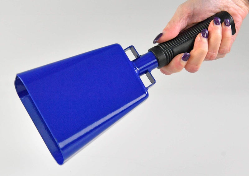 HOME-X Large 10â€ Iron Cowbell with Sturdy Handle, Cheering, Sporting Event Bell, Blue, 10â€ L x 4 Â¼â€ W, 2 Â½â€ H - Image 2